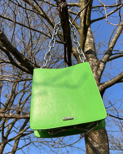 *Ducissa Leather Shoulder Bag MANTIS GREEN/SIL