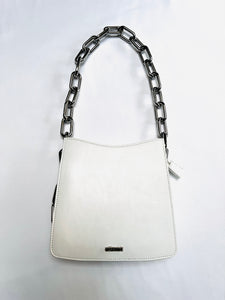 *Ducissa Leather Shoulder Bag ICE WHITE/SIL