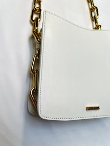 *Ducissa Leather Shoulder Bag ICE WHITE/GOLD