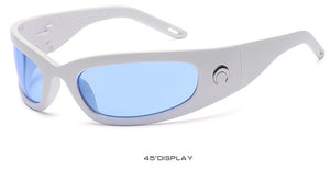 Castor Rectangle Sunglasses Ice White /BLU