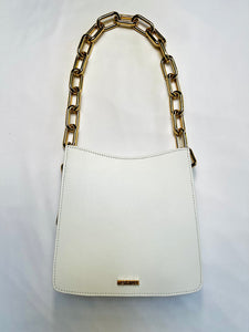 *Ducissa Leather Shoulder Bag ICE WHITE/GOLD