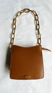 *Ducissa Leather Shoulder Bag MOCHA BROWN /GLD